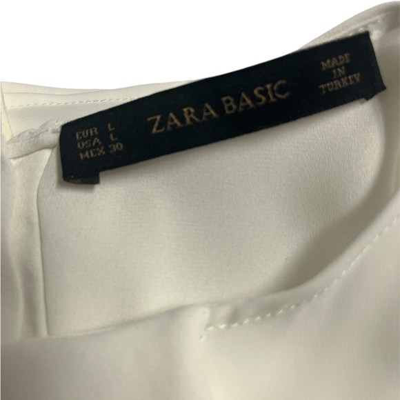 Zara White Asymmetrical Sleeveless Blouse - Picture 4 of 6